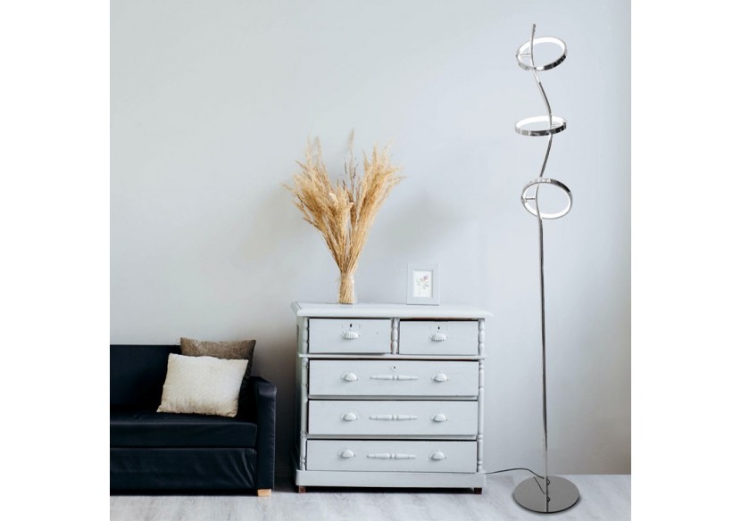 Lampadaire LED en aluminium "GARLAND HOLLYWOOD"-15W-Lumière chaude - LN1616-CR - Barcelona LED