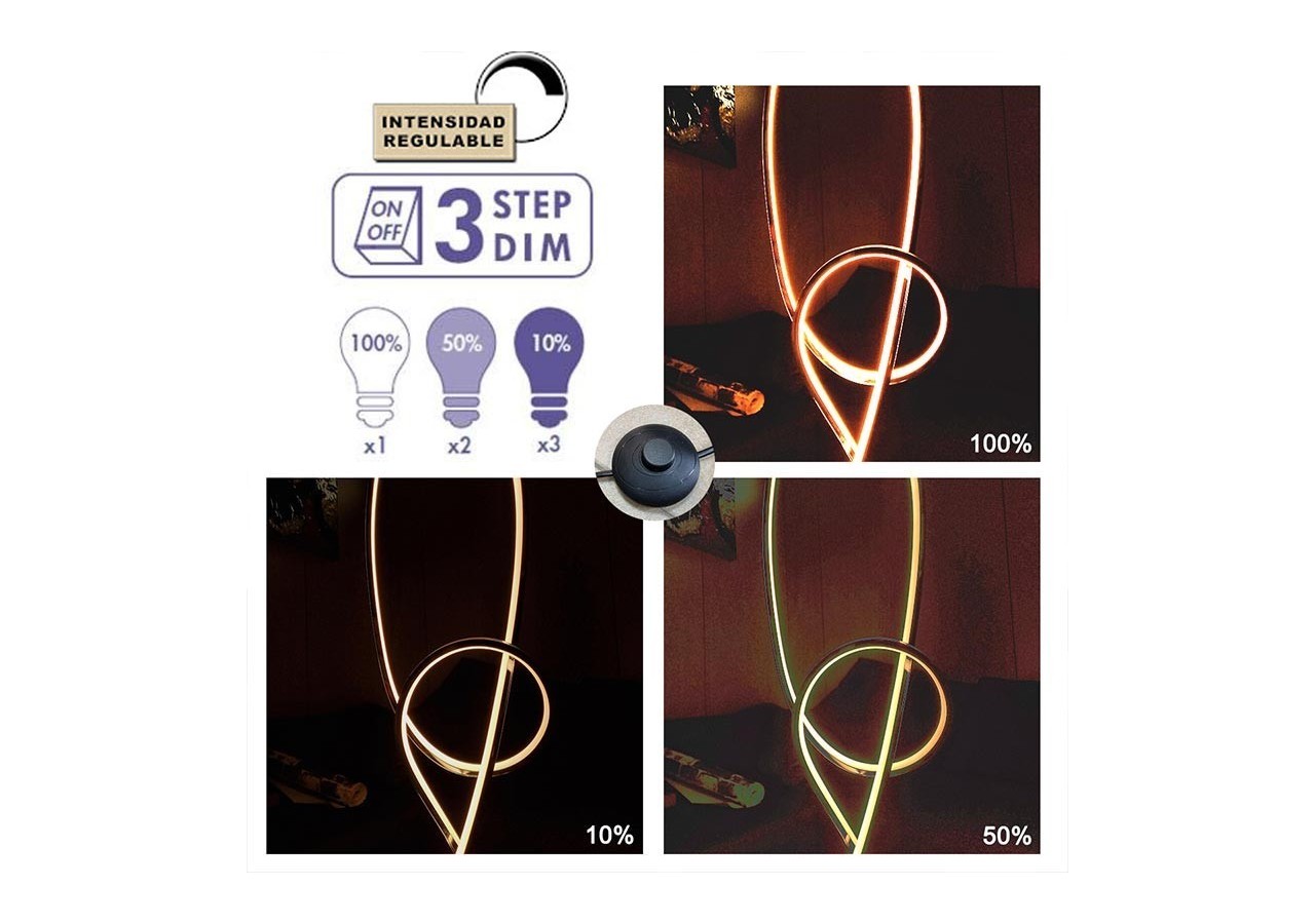 Lampe sur pied 25W dimmable "Loren" Gamme Hollywood - LN1618-BN - Barcelona LED