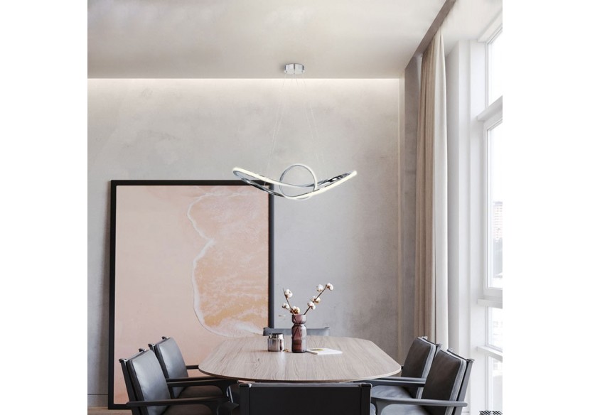 Suspension LED modulable 34 W "Loren" Gamme Hollywood - LN1619-BN - Barcelona LED Suspension LED modulable 34 W "Loren" Gamme Hollywood - LN1619-BN - Barcelona LED