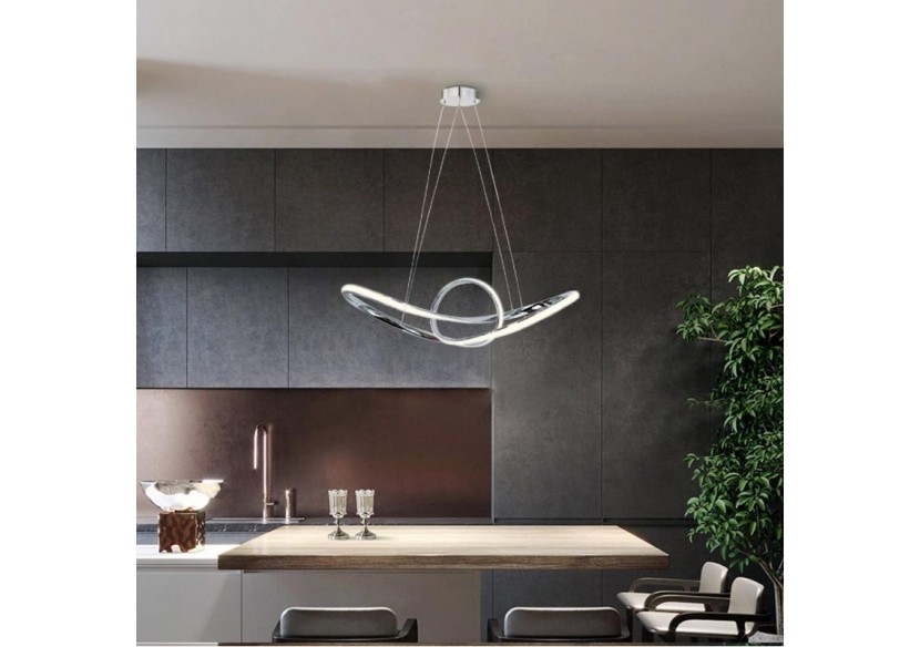 Suspension LED modulable 34 W "Loren" Gamme Hollywood - LN1619-BN - Barcelona LED Suspension LED modulable 34 W "Loren" Gamme Hollywood - LN1619-BN - Barcelona LED