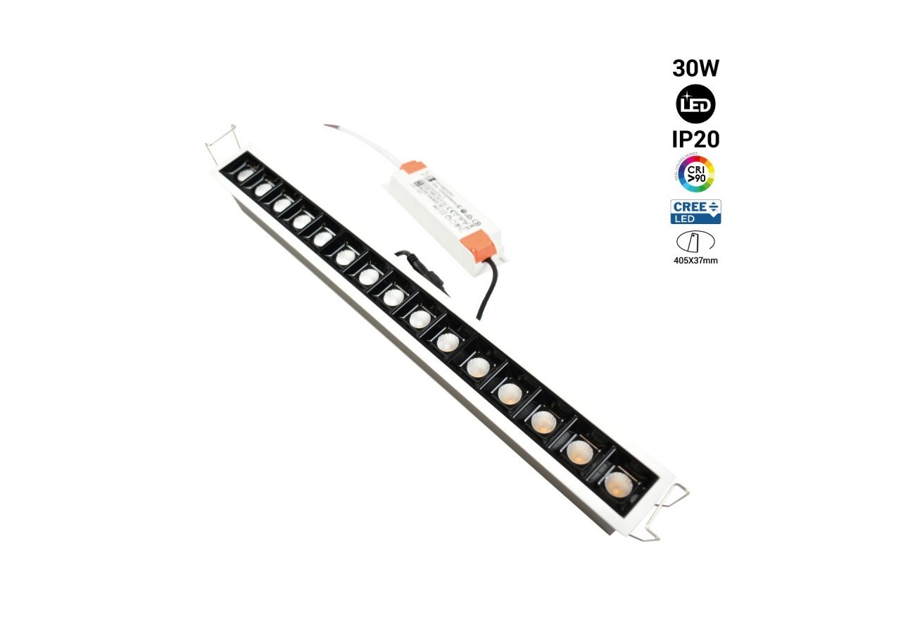 Linéaire LED encastrable 30W UGR18 - B1213-B-BC - Barcelona LED