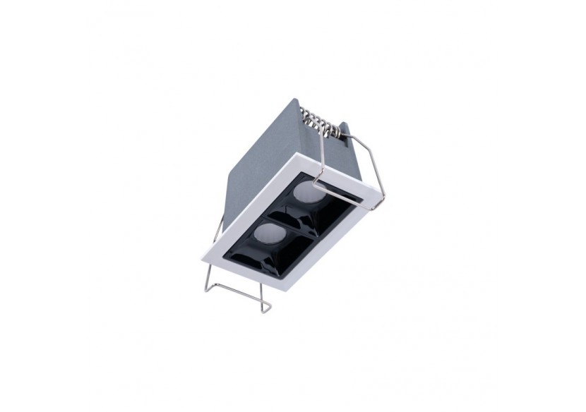 Spot linéaire LED encastrable double 4W-UGR18-IRC90-Puce OSRAM - B1218-4W-B-BN - Barcelona LED Spot linéaire LED encastrable double 4W-UGR18-IRC90-Puce OSRAM - B1218-4W-B-BN - Barcelona LED
