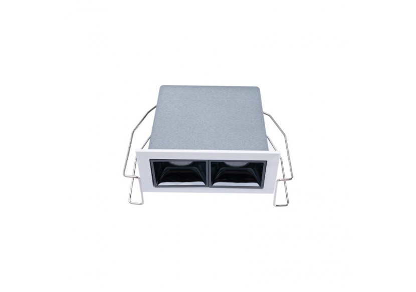 Spot linéaire LED encastrable double 4W-UGR18-IRC90-Puce OSRAM - B1218-4W-B-BN - Barcelona LED Spot linéaire LED encastrable double 4W-UGR18-IRC90-Puce OSRAM - B1218-4W-B-BN - Barcelona LED