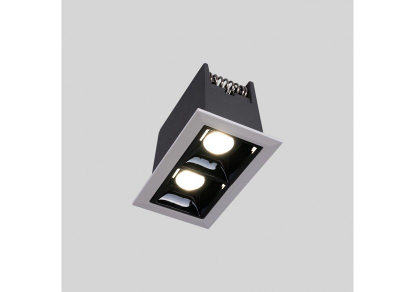 Spot linéaire LED encastrable double 4W-UGR18-IRC90-Puce OSRAM - B1218-4W-B-BN - Barcelona LED Spot linéaire LED encastrable double 4W-UGR18-IRC90-Puce OSRAM - B1218-4W-B-BN - Barcelona LED