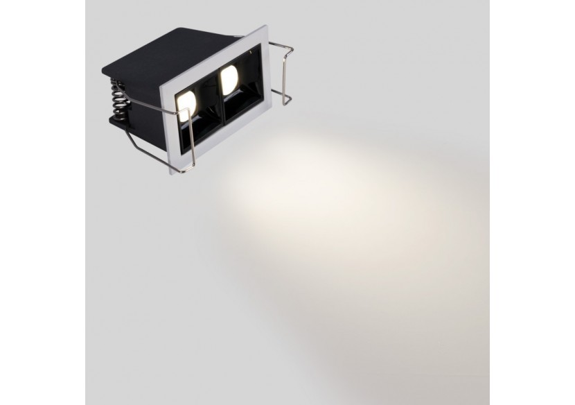 Spot linéaire LED encastrable double 4W-UGR18-IRC90-Puce OSRAM - B1218-4W-B-BN - Barcelona LED Spot linéaire LED encastrable double 4W-UGR18-IRC90-Puce OSRAM - B1218-4W-B-BN - Barcelona LED