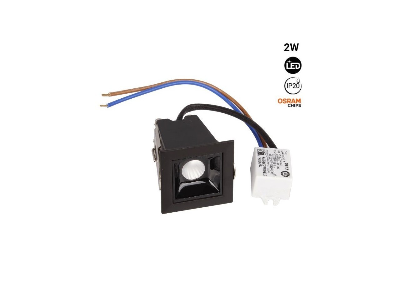 Spot LED encastrable carré 2W-UGR18-IRC90-Puce OSRAM - B1210-N-BC - Barcelona LED
