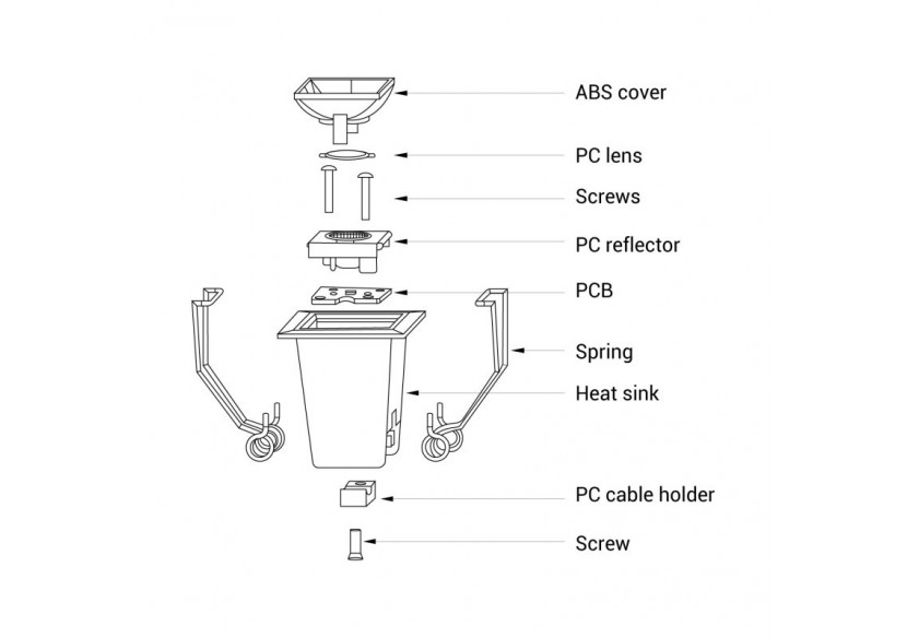 Spot LED encastrable carré 2W-UGR18-IRC90-Puce OSRAM - B1218-2W-N-BN - Barcelona LED Spot LED encastrable carré 2W-UGR18-IRC90-Puce OSRAM - B1218-2W-N-BN - Barcelona LED