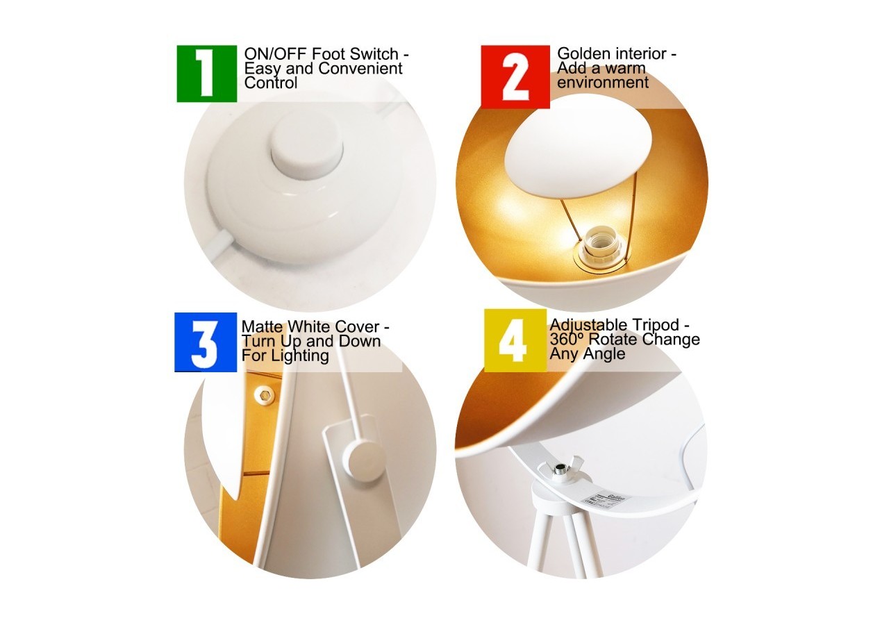 Lampadaire vintage avec trépied "Galilen"-E27 - LV428-B - Barcelona LED