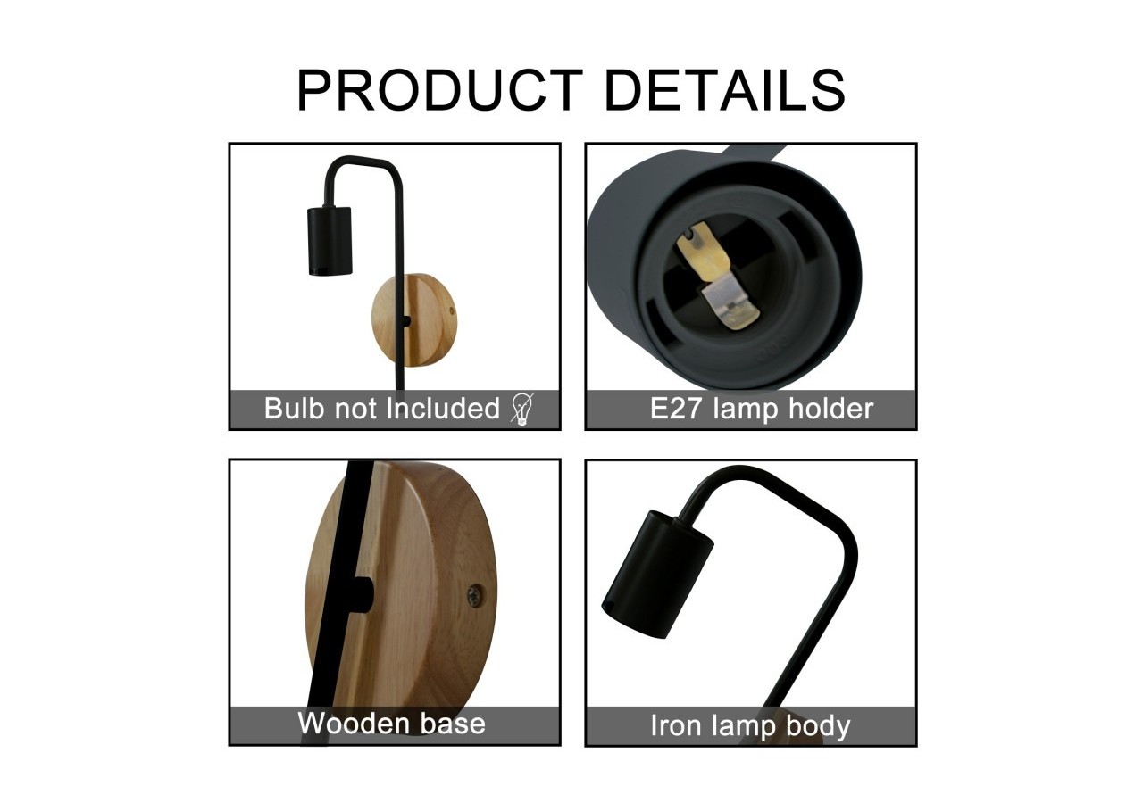 Applique murale intérieur "Finna" E27 - LN1313-N - Barcelona LED