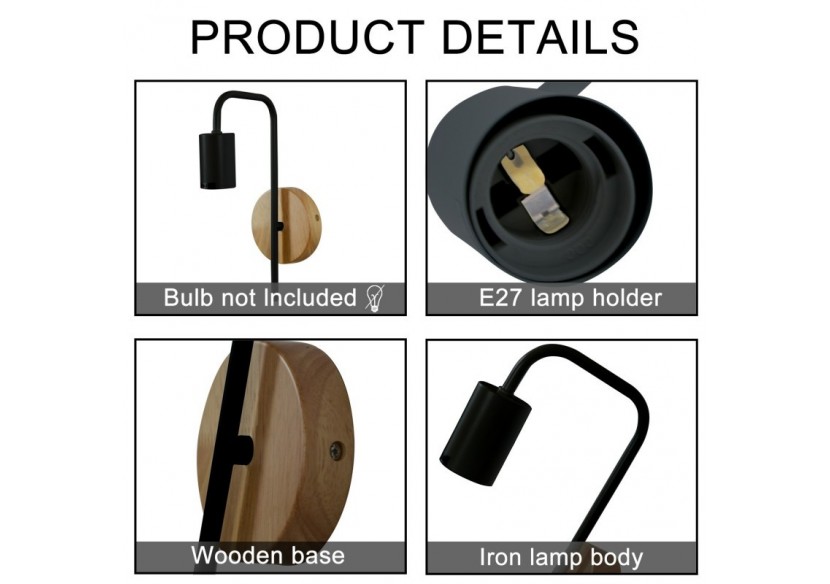 Applique murale intérieur "Finna" E27 - LN1313-N - Barcelona LED