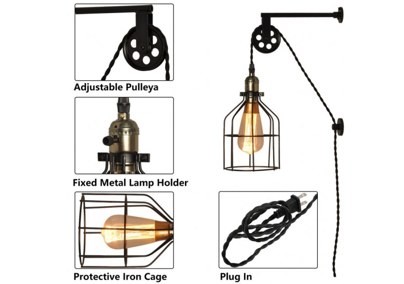 Suspension murale avec prise "Clockwell" E27 - LV425-N - Barcelona LED