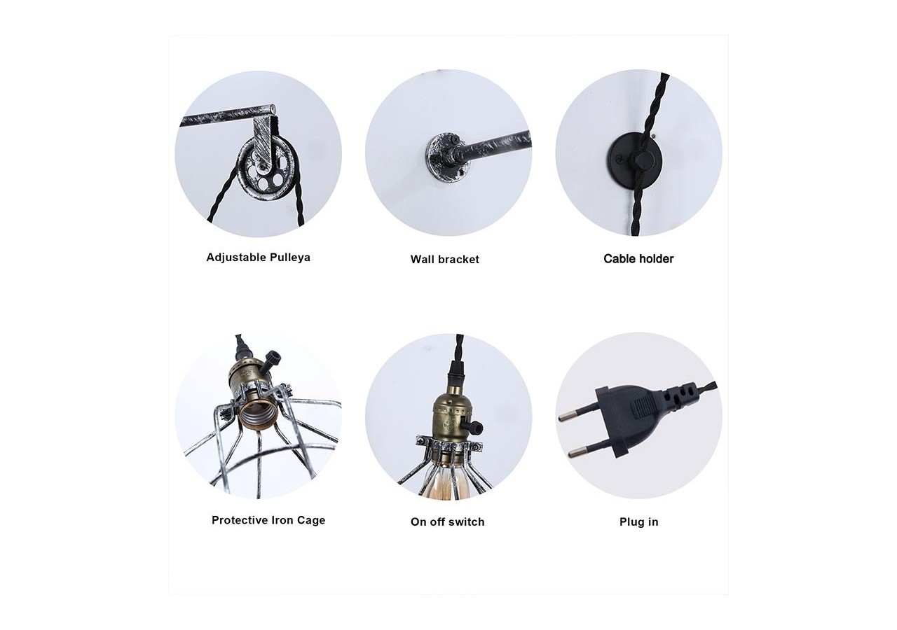 Suspension murale avec prise "Clockwell" E27 - LV425-G - Barcelona LED