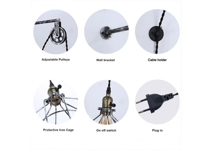 Suspension murale avec prise "Clockwell" E27 - LV425-G - Barcelona LED