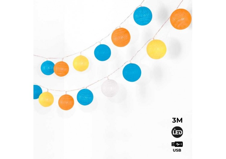 Guirlande lumineuse exterieur 24 boules 3m USB-Intérieur / Extérieur - B2047-WBY - Barcelona LED