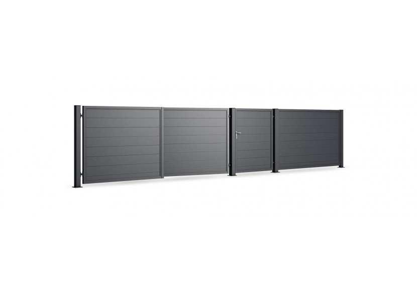 Portail en aluminium à deux battants industriel Maulazzo