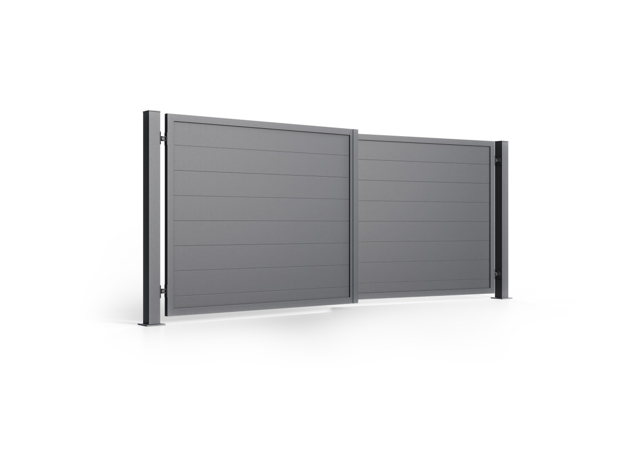 Portail en aluminium à deux battants industriel Maulazzo