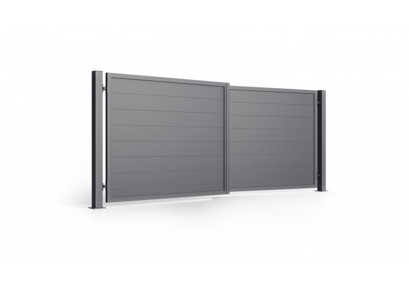Portail en aluminium à deux battants industriel Maulazzo