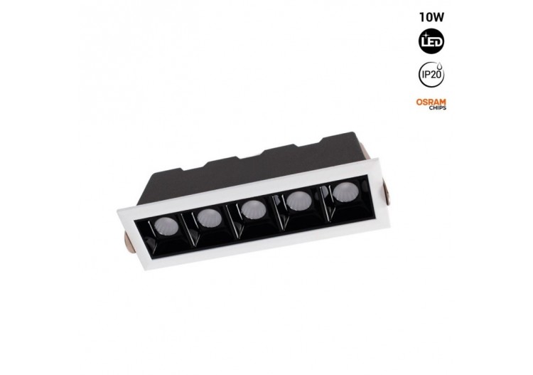 Spot linéaire LED encastré 10W-Puce OSRAM-UGR18-IRC90 - B1212-B-BC - Barcelona LED