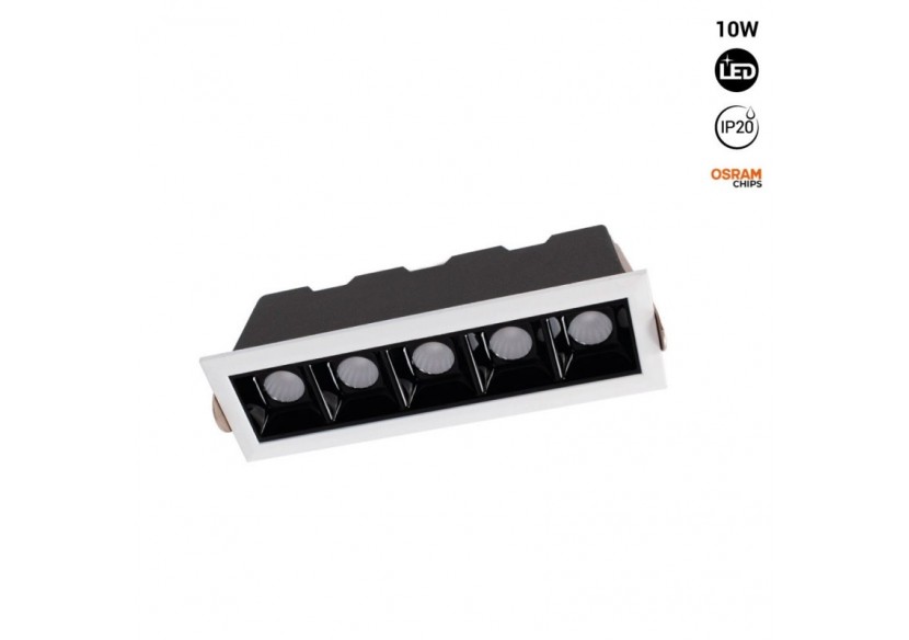 Spot linéaire LED encastré 10W-Puce OSRAM-UGR18-IRC90 - B1212-B-BC - Barcelona LED
