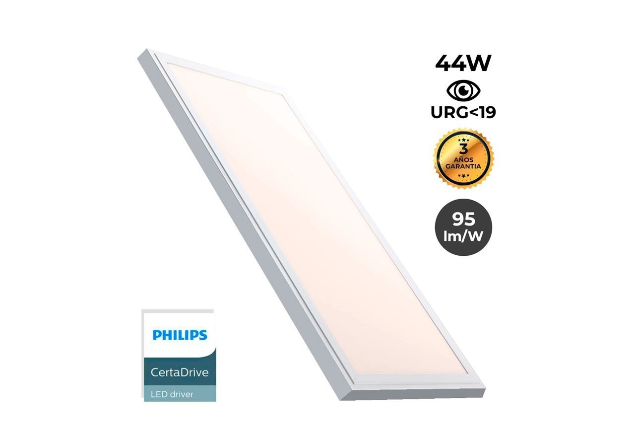 Panneau LED 120x30 extra-plat en saillie-Driver Philips-44W-UGR19-Avec KIT de montage - B4290-BC2 - Barcelona LED