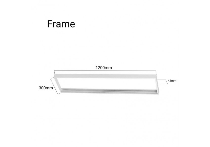 Panneau LED 120x30 extra-plat en saillie-Driver Philips-44W-UGR19-Avec KIT de montage - B4290-BC2 - Barcelona LED