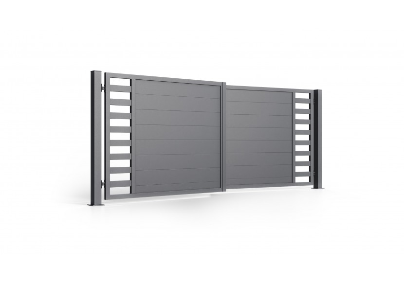 Portail en aluminium à deux battants industriel Viverone