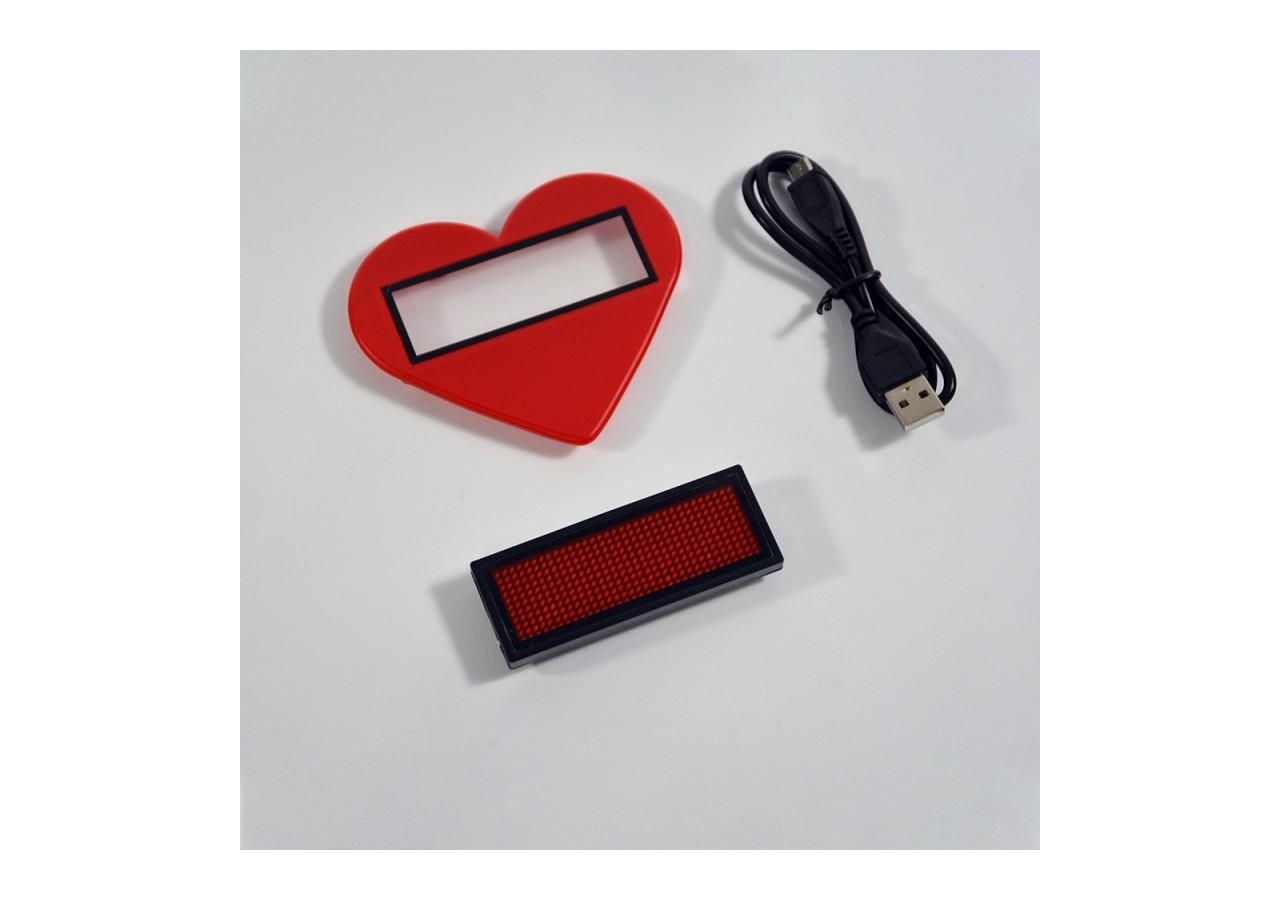 Afficheur LED portable programmable avec cadre en forme cœur - MDB1236XR-RO - Barcelona LED