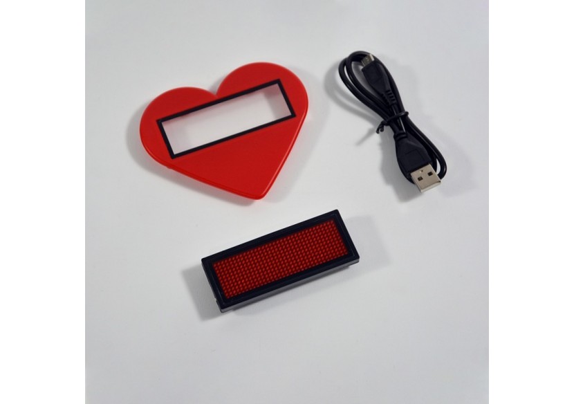 Afficheur LED portable programmable avec cadre en forme cœur - MDB1236XR-RO - Barcelona LED