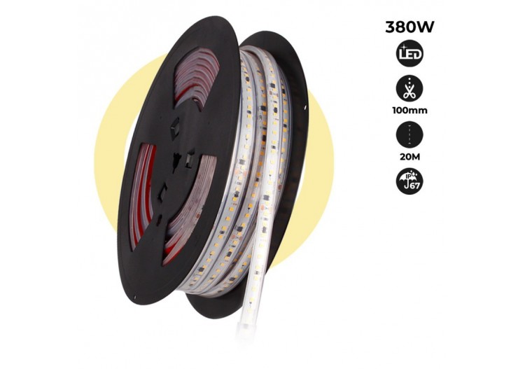 Ruban LED 230V 300W (2400xSMD2835) 12mm IP67 Rouleau de 20m - B1540-270 - Barcelona LED