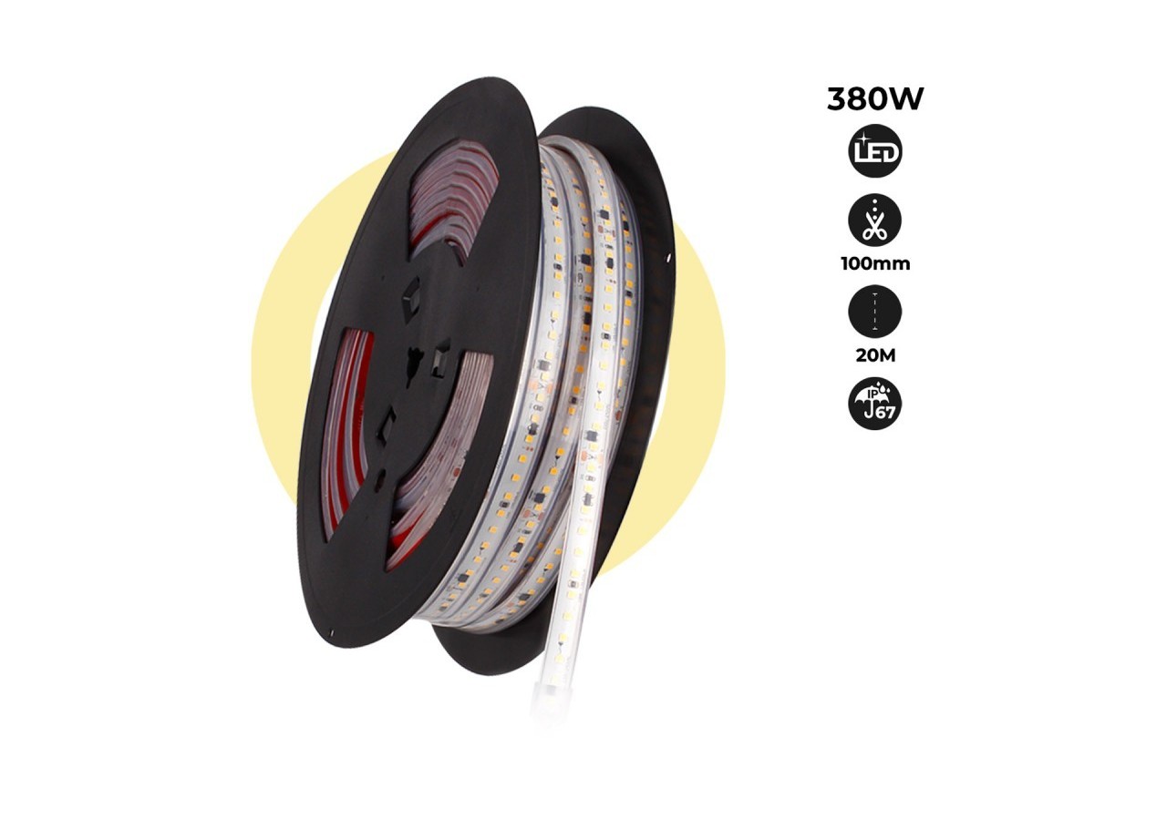 Ruban LED 230V 300W (2400xSMD2835) 12mm IP67 Rouleau de 20m - B1540-270 - Barcelona LED