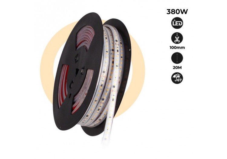 Ruban LED 230V 300W (2400xSMD2835) 12mm IP67 Rouleau de 20m - B1540-BN - Barcelona LED