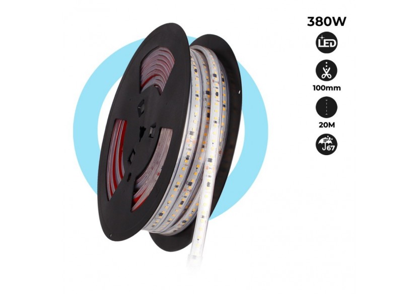 Ruban LED 230V 300W (2400xSMD2835) 12mm IP67 Rouleau de 20m - B1540-BF - Barcelona LED