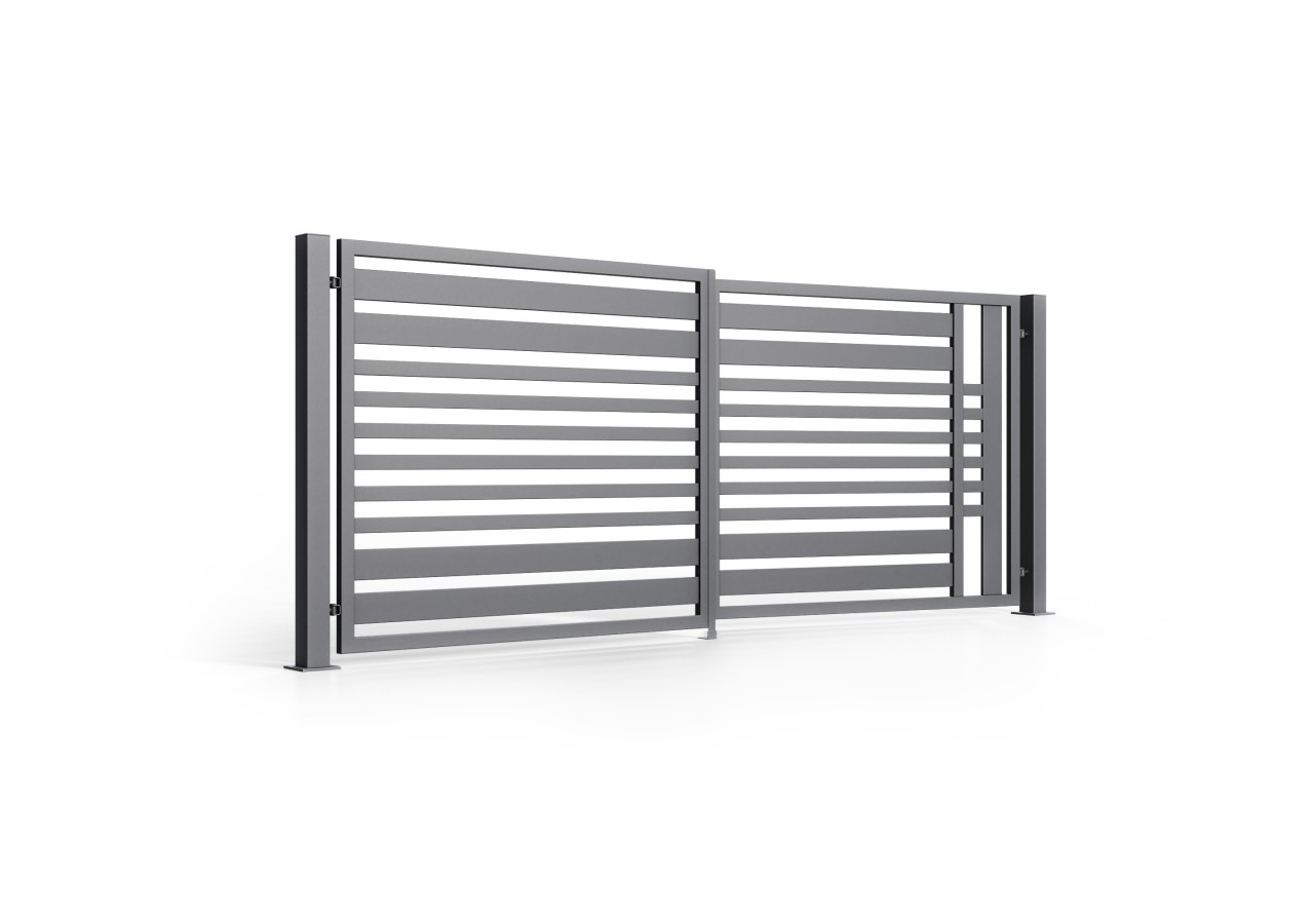 Portail en acier à deux battants industriel Molveno