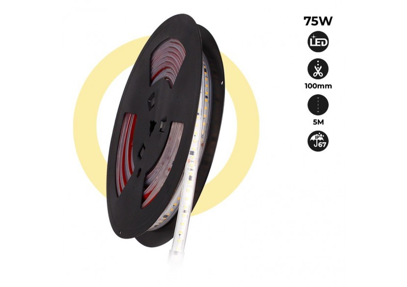 Ruban LED 230V 75W (600xSMD2835) 12mm IP67 Rouleau de 5 mètres - B1535-270 - Barcelona LED