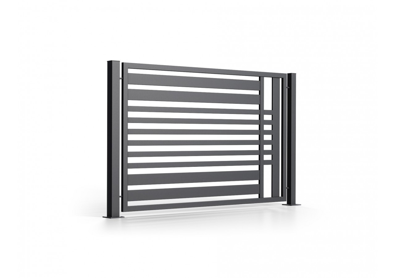 Portail en acier à deux battants industriel Molveno