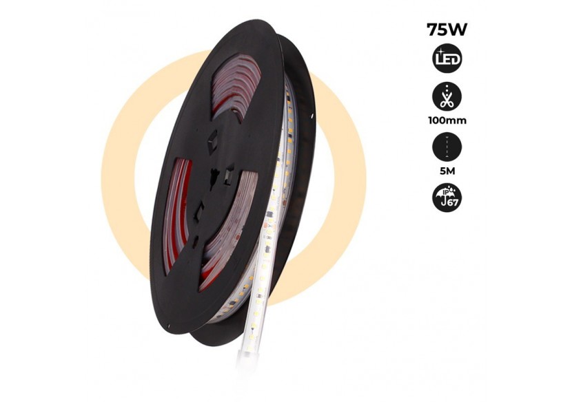 Ruban LED 230V 75W (600xSMD2835) 12mm IP67 Rouleau de 5 mètres - B1535-BN - Barcelona LED
