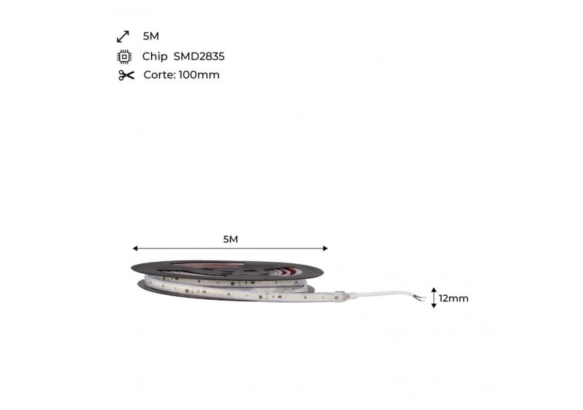 Ruban LED 230V 75W (600xSMD2835) 12mm IP67 Rouleau de 5 mètres - B1535-BN - Barcelona LED