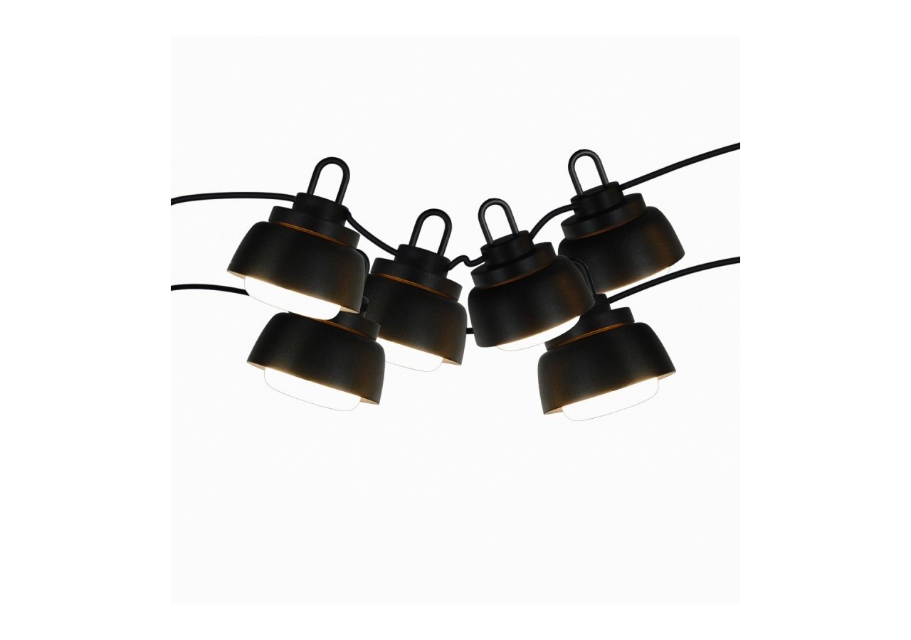 Guirlande décorative extérieur LED 6m avec 6 lumières de 8W - B2037-N-BC - Barcelona LED