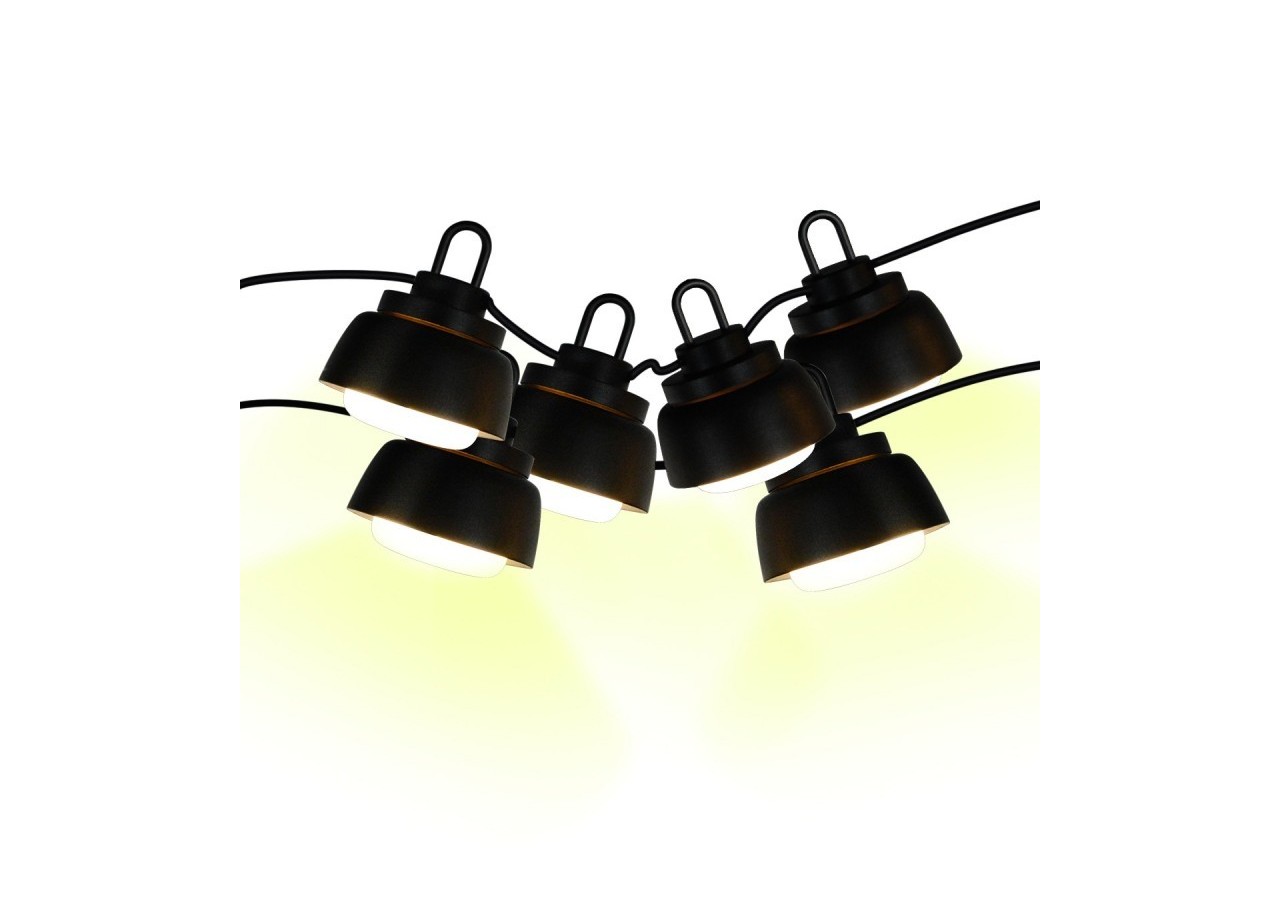 Guirlande décorative extérieur LED 6m avec 6 lumières de 8W - B2037-N-BC - Barcelona LED