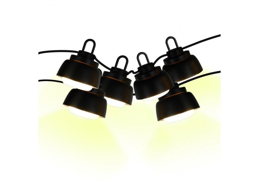Guirlande décorative extérieur LED 6m avec 6 lumières de 8W - B2037-N-BC - Barcelona LED