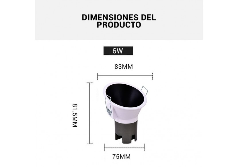 Spot LED encastrable 6W 15 degrés "Koppa" incliné - MODI6-15-B-4000 - Barcelona LED