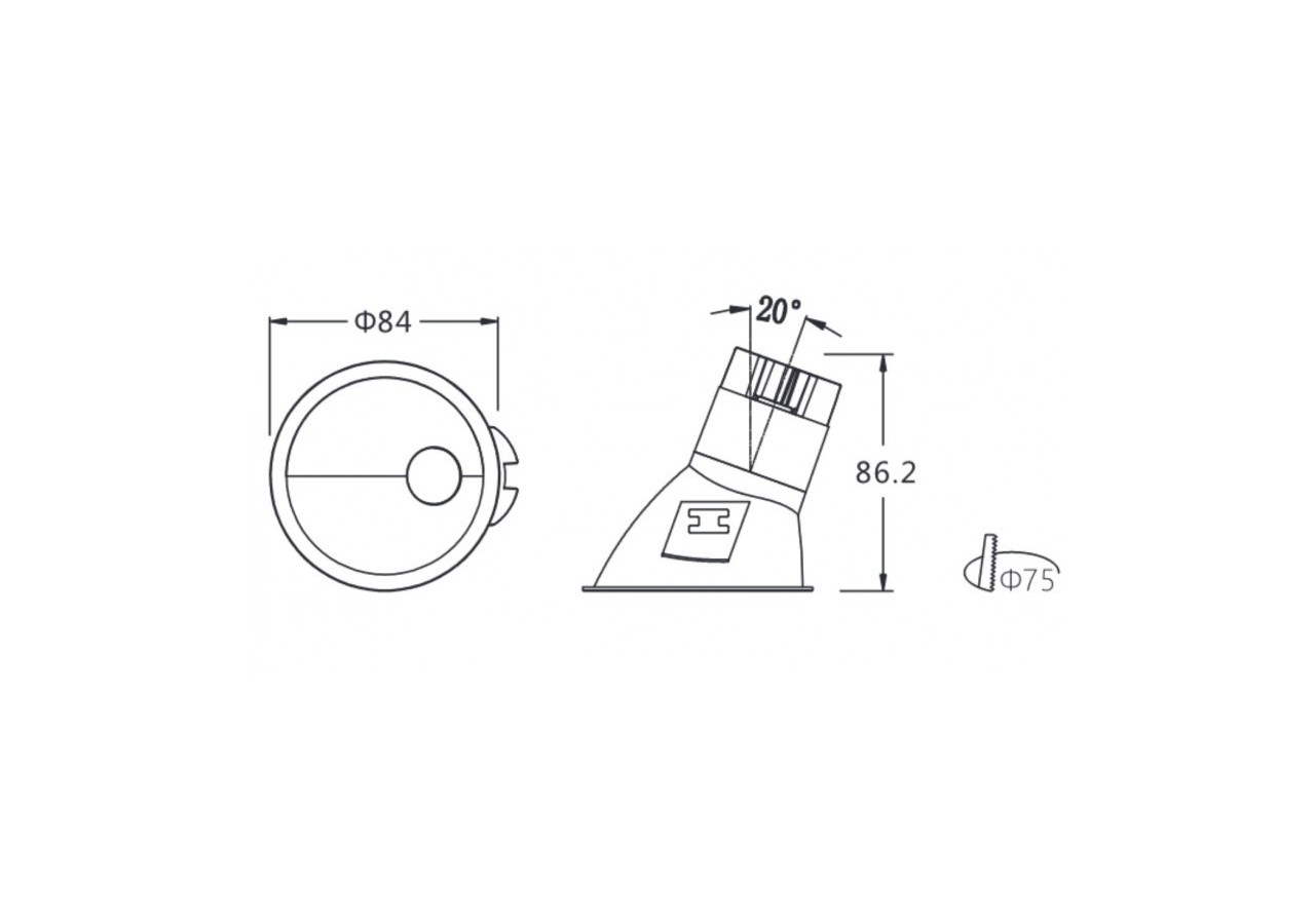 Spot LED encastrable 6W 15 degrés "Koppa" incliné - MODI6-15-B-4000 - Barcelona LED
