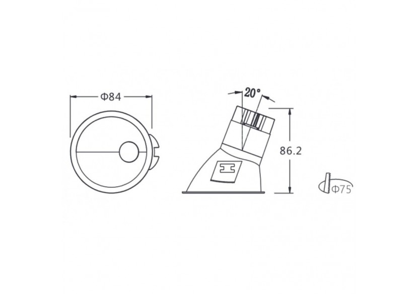 Spot LED encastrable 6W 15 degrés "Koppa" incliné - MODI6-15-B-4000 - Barcelona LED