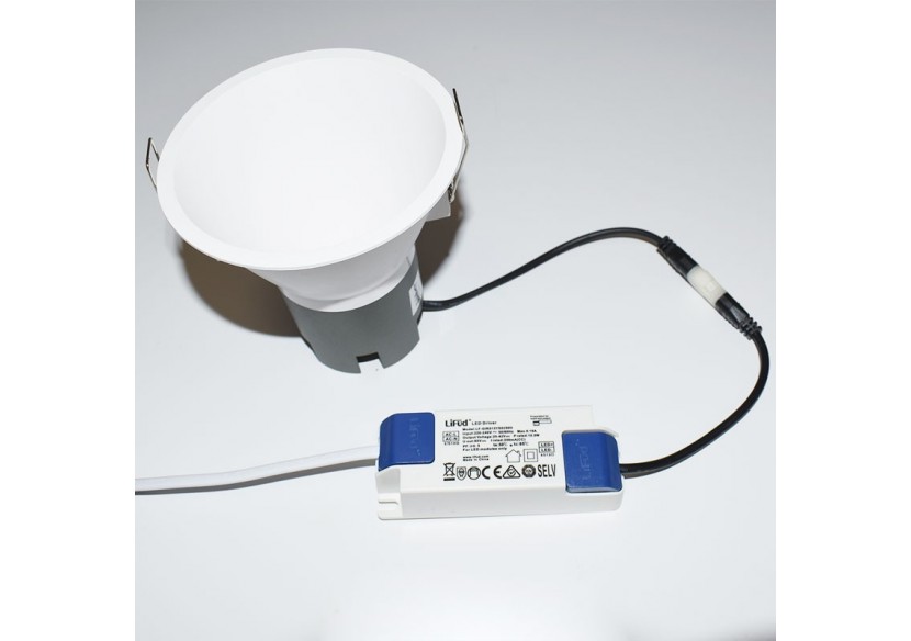 Spot LED encastrable 10W "KOPPA"-Optique 24 degrés-Coupe diamètre 100mm-Faible UGR - MODR11-24-B-2700 - Barcelona LED