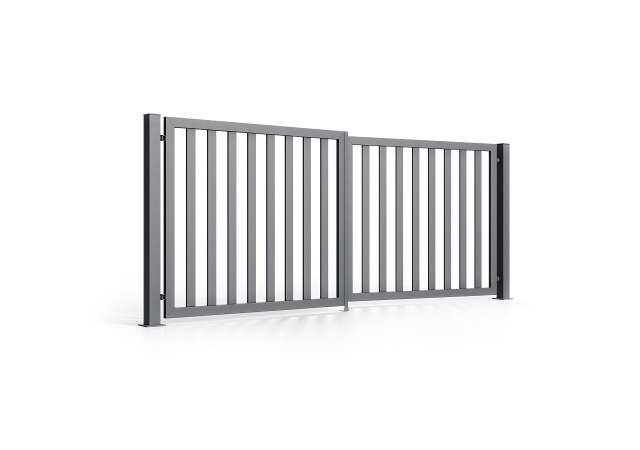 Portail en acier à deux battants industriel Lugano