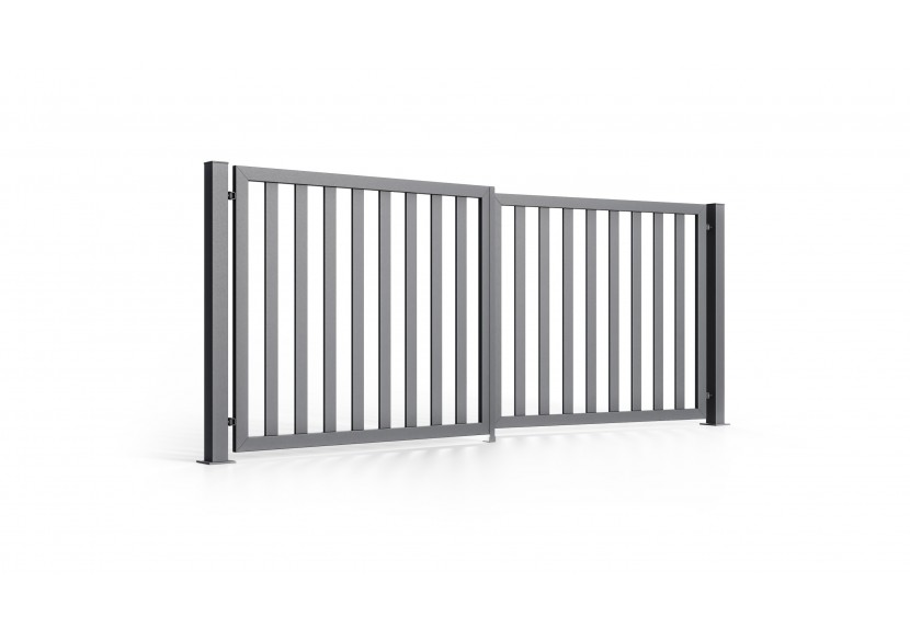 Portail en acier à deux battants industriel Lugano