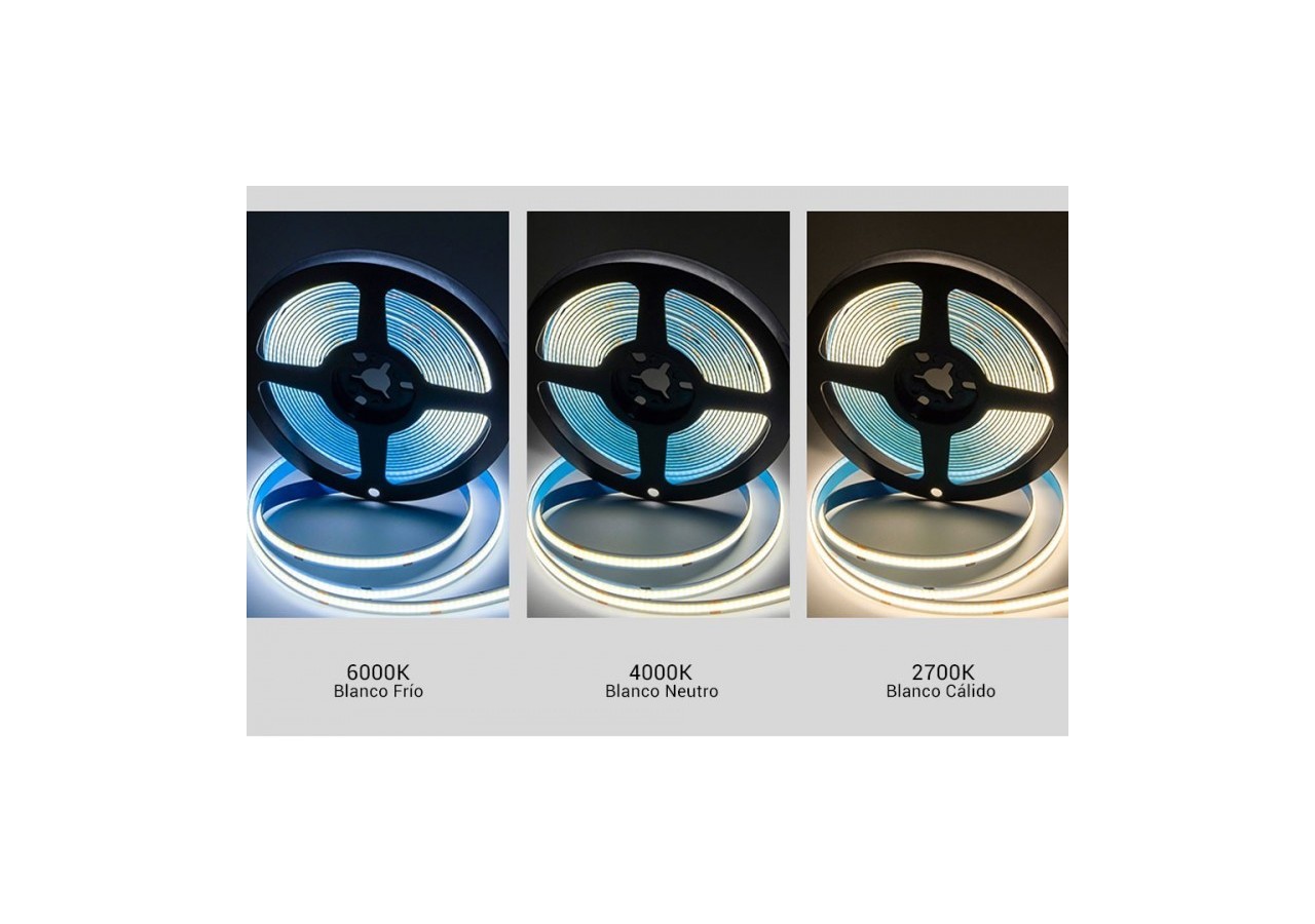 Ruban LED COB 24V DC-12W/m-10mm-IP20-Rouleau de 10 mètres-Sécable tous les 5cm - B1559-10-BN - Barcelona LED