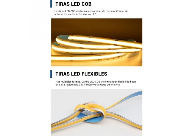 Ruban LED COB 24V DC-12W/m-8mm-IP20-Rouleau de 5 mètres-Sécable tous les 4cm - B1559-5-270 - Barcelona LED 2