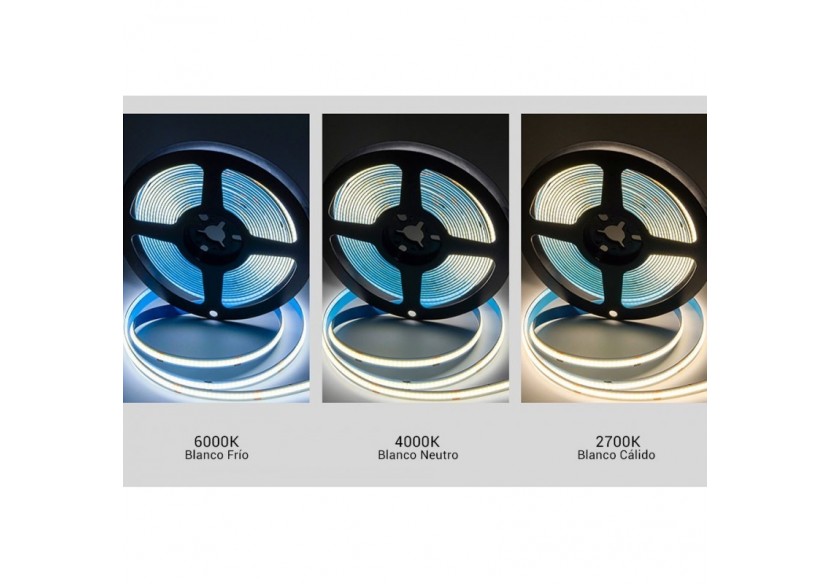 Ruban LED COB 24V DC-12W/m-8mm-IP20-Rouleau de 5 mètres-Sécable tous les 4cm - B1559-5-BF - Barcelona LED