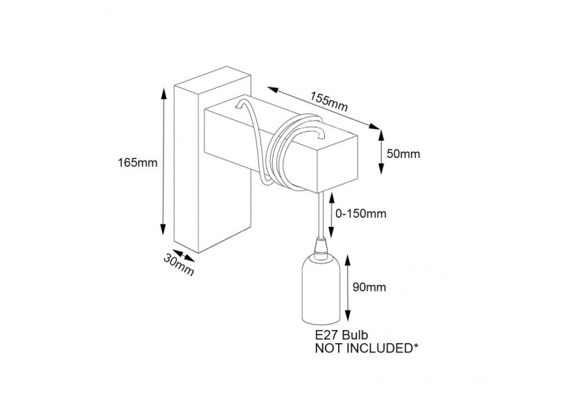 Applique murale en bois "Ruder" E27 - LM130-B - Barcelona LED